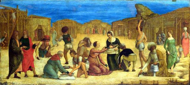 LA RACCOLTA DELLA MANNA (Ercole de' Roberti, 1490 ca., Londra, National  Gallery) - Inchiostronero